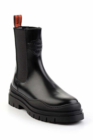 Black Hakiki Deri Kadın Bot & Bootie HD0777004803