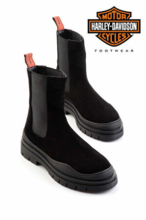 Black Leather Kadın Bot & Bootie HD0777004802