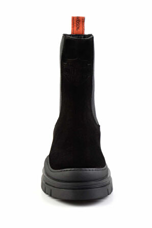 Black Leather Kadın Bot & Bootie HD0777004802