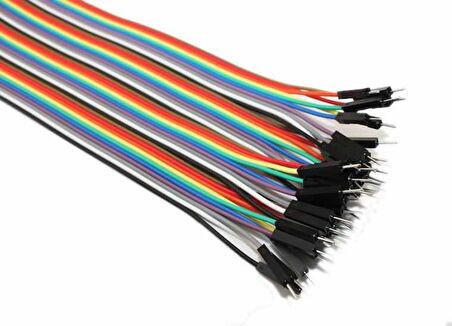 Robotistan 30 cm 40 Pin Ayrılabilen Dişi-Erkek M-F Jumper Kablo-300 mm
