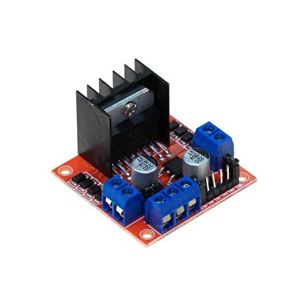 Robotistan L298N Voltaj Regulatörlü Çift Motor Sürücü Kartı(Kırmızı PCB)
