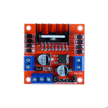 Robotistan L298N Voltaj Regulatörlü Çift Motor Sürücü Kartı(Kırmızı PCB)