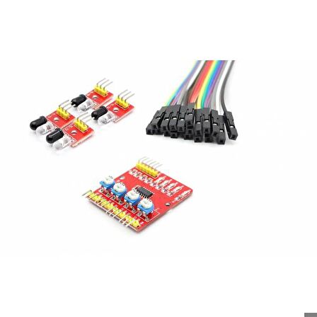 Robotistan 4'lü Çizgi İzleyen Sensör Seti - 4 Way Tracking Module