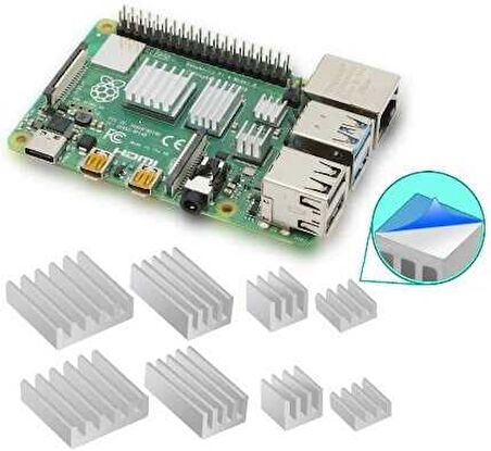 Robotistan 4in1 Alüminyum Soğutucu Seti (Raspberry Pi 4B Uyumlu)