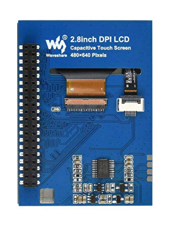 Raspberry Pi için 2.8inç Kapasitif Dokunmatik LCD Ekran Modülü - 480x640 Piksel DPI - IPS - Tam Lamine Sertleştirilmiş Cam Kapak - Düşük Güç