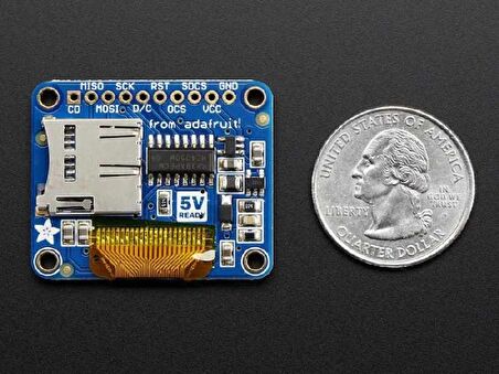 OLED Renkli 0.96 Inch Ekran Modülü SD Kartlı - OLED Breakout Board - 16-bit Color 0.96 Inch w/microSD holder