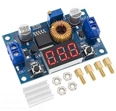 XL4015 Dijital Ekranlı DC-DC Ayarlanabilir Gerilim Düşürücü - Voltmetre