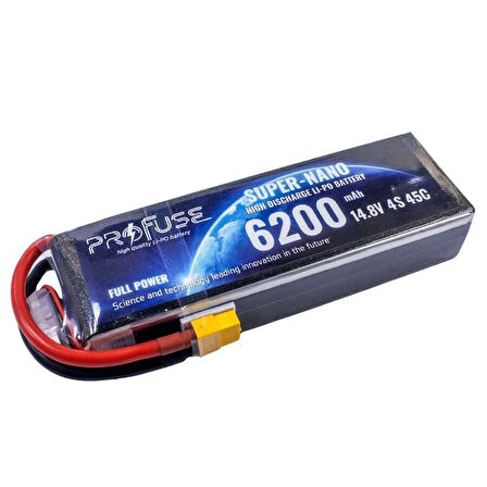14.8V 4S Lipo Pil-Batarya 6200mAh 45C