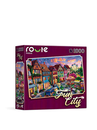 Puzzle 1000 Parça – Fun City | Renkli Şehir Manzaralı Puzzle