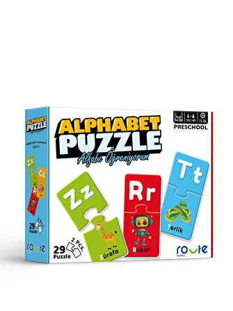 Alphabet Puzzle Eğitici Çocuk Puzzle  - ALFABE ÖĞRENİYORUM 3+ YAŞ