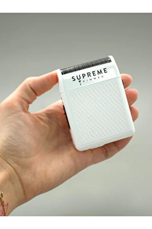 Supreme Trimmer Beyaz Solo Tek Folyo Shaver | 7800 RPM Motor Seyahat Kilitli Uzun Pil Ömrü