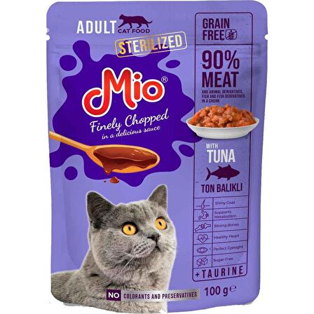 Mio Sterilised Kedi Yaş Mama Tuna Etli 100 Gr