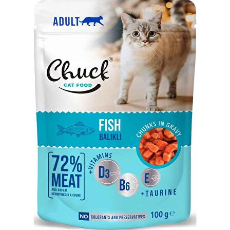 Chuck Kedi Yaş Maması Balıklı 100 Gr