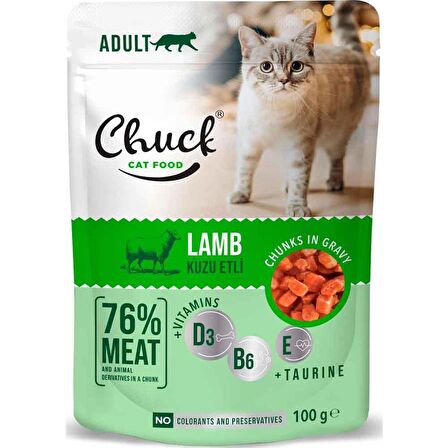 Chuck Kedi Yaş Maması Kuzu Etli 100 Gr