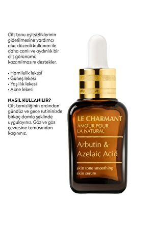 Le Charmant Leke Ve Akne Gidermeye Yardımcı Cilt Serumu 30 Ml Arbutin + Azelaik Asit Serum