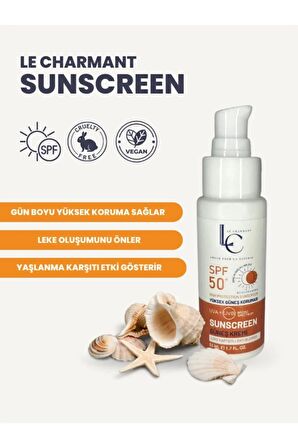 Le Charmant Leke Karşıtı SPF 50+ Yüz Güneş kremi Günlük Kullanım 50 ml