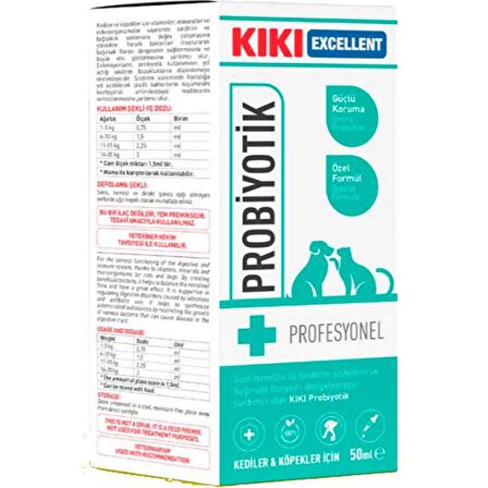 KIKI Excellent Kedi ve Köpek İçin Probiyotik Şurup 50 ml