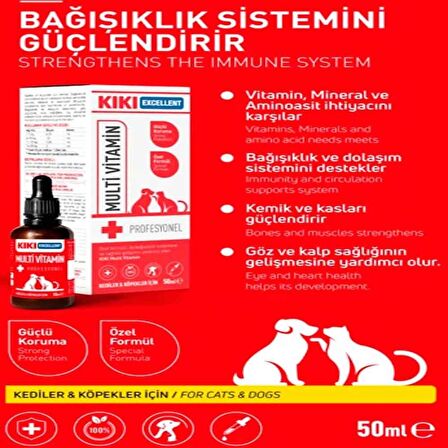 KIKI Excellent Kedi ve Köpek İçin Multi Vitamin Şurup 50 ml