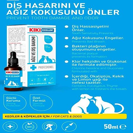 KIKI Excellent Kedi ve Köpek İçin Ağız ve Diş Bakımı Şurup 50 ml