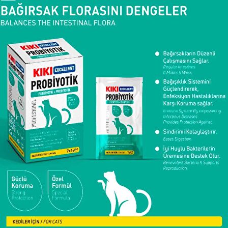 KIKI Excellent Kedi İçin Probiyotik Toz 7x1 Gr