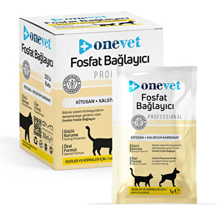 OneVet Fosfat Bağlayıcı Kedi Ve Köpekler Için Böbrek Sağlığı Destekleyici Toz Şase 1 Gr. 30 Adet