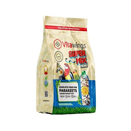 Vitawings Süper Mix Paraket Kuş Yemi 800 Gr