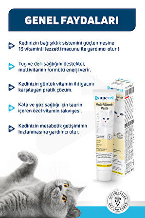 OneVet Multi Vitamin Paste Bağışıklık Destekleyici Kedi Maltı 100 Gr