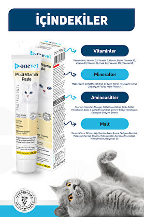OneVet Multi Vitamin Paste Bağışıklık Destekleyici Kedi Maltı 100 Gr