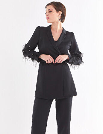 Püskül Detaylı Takım-Siyah | 44