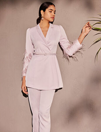 Püskül Detaylı Takım-Açık Leylak | 44