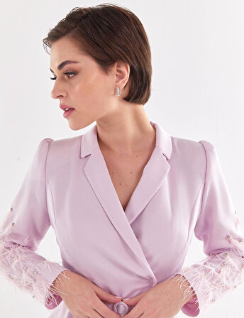 Püskül Detaylı Takım-Açık Leylak | 44