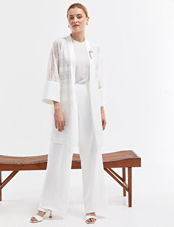Dantel Ceketli İkili Takım Ekru | 38