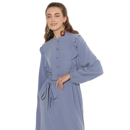 Farbalalı Katlı Elbise KAY.VV-A23-93005
