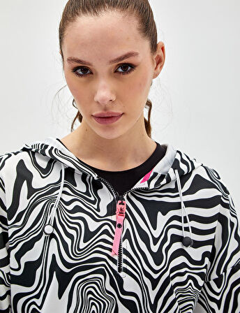Zebra Desenli Sweatshirt-Siyah | 38