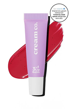 Nemlendirici Parlatıcı 3in1 Lip Balm | Dudak Bakım Strawberry Sorbet Kırmızı Hyaluronik Asit Seramid
