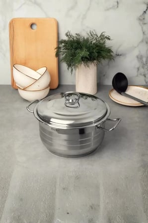 Masterchef 28 cm Derin Çelik Tencere 11lt - İndüksiyon Uyumlu