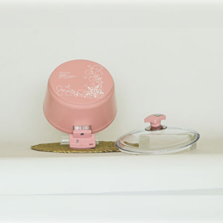 Bonera Seramik 22 Cm Derin Tencere Pembe