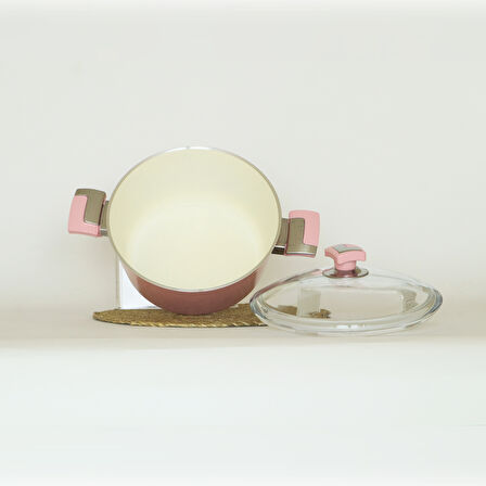 Bonera Seramik 24 Cm Derin Tencere Pembe
