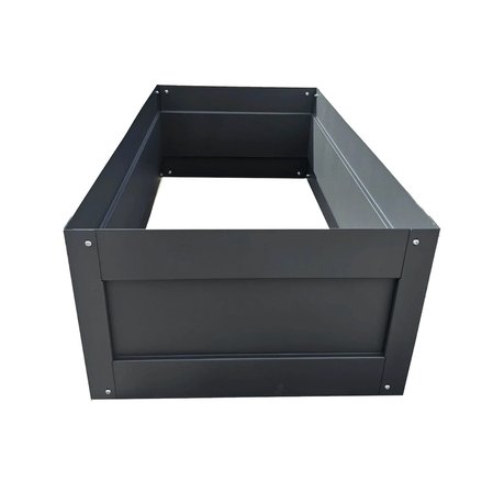 Biorfe Galvanizli Yükseltilmiş Sebze Yatağı, Elektrostatik Fırın Boyalı, Antrasit 120x62x38 cm