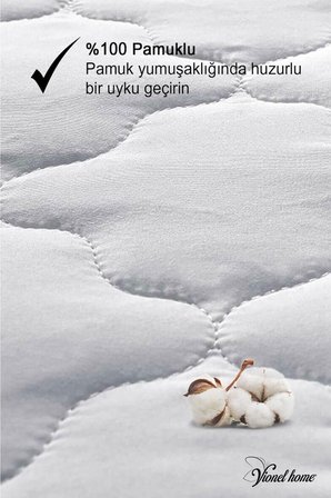 %100 Pamuk, Kapitone Yatak Koruyucu Çarşaf, Fitted Full Kenar, Elyaf Dolgulu, Tek Ve Çift Kişilik
