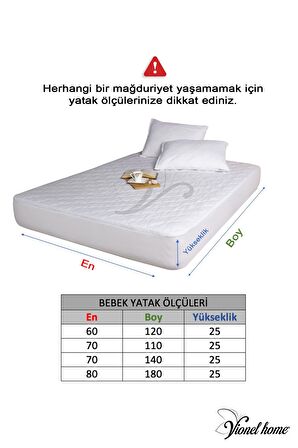  %100 Pamuk Kapitone, Full Kenar Fitted, Su &sıvı Geçirmez Bebek Ve Çocuk Alezi Yatak Koruyucu Alez