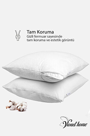 %100 Pamuklu, 4’lü Yastık Alezi, Yastık Kılıfı, Su / Sıvı Geçirmez,(50 X 70 CM)
