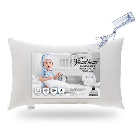 Sıvı Geçirmez Bebek Yastığı, Antialerjik, %100 Pamuklu, Boncuk Silikon, 250Gr