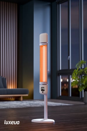 Karbon Infrared Dış Mekan Isıtıcı Ayaklı 2500W Wi-Fi Akıllı IP55 Teras Balkon Smart FR Beyaz