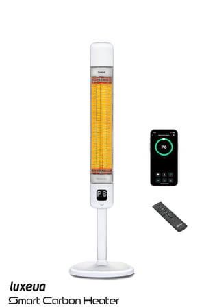 Karbon Infrared Dış Mekan Isıtıcı Ayaklı 2500W Wi-Fi Akıllı IP55 Teras Balkon Smart FR Beyaz
