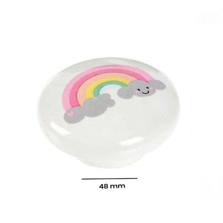 Esal Ufo Gökkuşağı Düğme Kulp - Beyaz