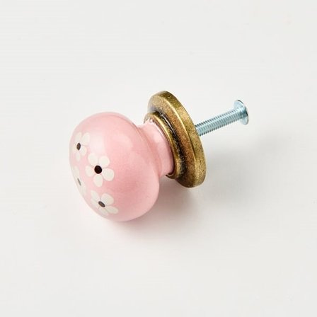 Esal Yıldız Düğme Kartopu Kulp - Pembe / Antik