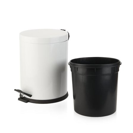 Evidea Bath Pedallı Çöp Kovası - Beyaz - 5 lt