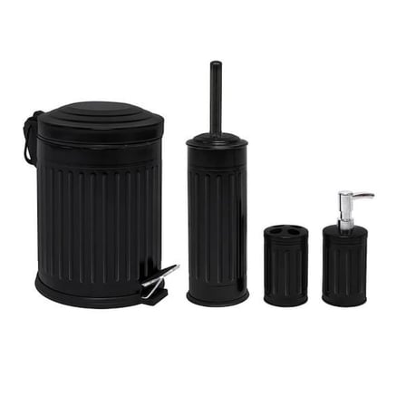 Evidea Bath Vintage 4'lü Banyo Seti - Siyah