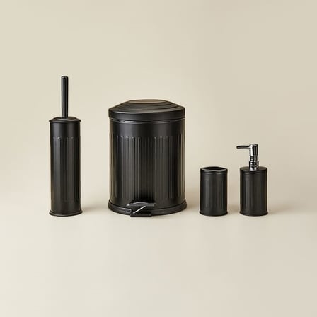 Evidea Bath Vintage 4'lü Banyo Seti - Siyah